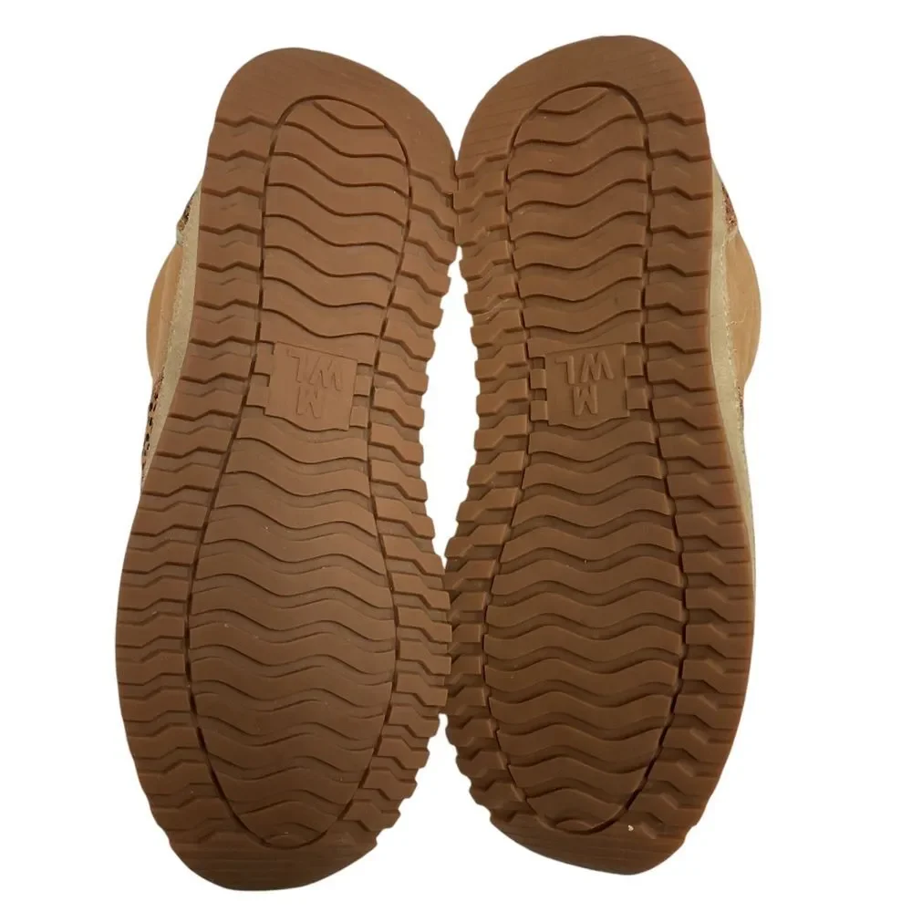 Madewell‎ Kickoff Trainer Sneakers Leopard Calf Hair Nubuck Faraway Sky Size 8.5